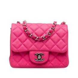[Pre-owned] Chanel Mini Square Classic Caviar Single Flap
