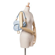 [Pre-owned] Dior Oblique Embroidered Canvas Saddle Bag