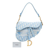[Pre-owned] Dior Oblique Embroidered Canvas Saddle Bag