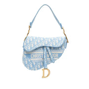 [Pre-owned] Dior Oblique Embroidered Canvas Saddle Bag