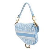 [Pre-owned] Dior Oblique Embroidered Canvas Saddle Bag